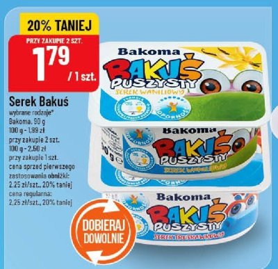 Serek Bakuś Bakoma wybrane rodzaje promocja w POLOmarket