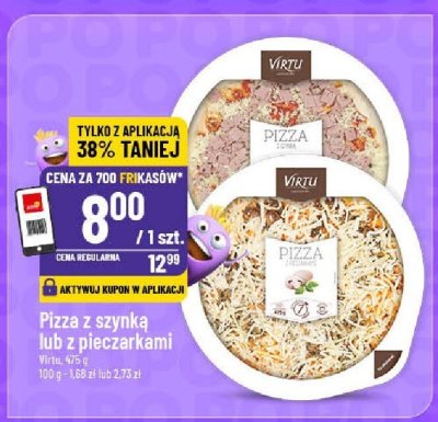 Pizza z szynką lub z pieczarkami Virtu promocja w POLOmarket