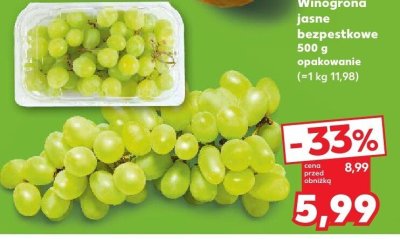 Winogrona jasne bezpestkowe promocja w Kaufland