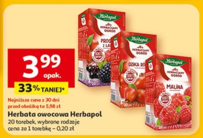 Herbata owocowa Herbapol 20 torebek wybrane rodzaje promocja w Auchan