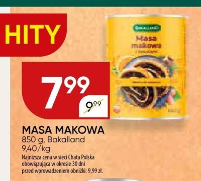 Masa makowa promocja w Chata Polska