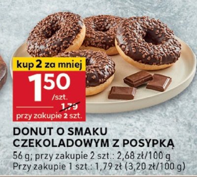 Donut o smaku czekoladowym z posypką promocja w Stokrotka