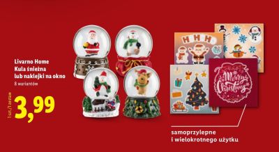 Kula śnieżna lub naklejki na okno  promocja w Lidl