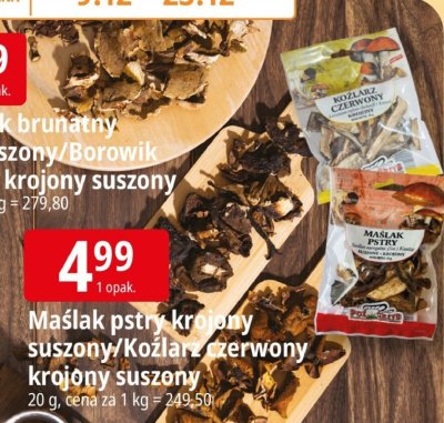Podgrzybek brunatny krojony suszony / Borowik szlachetny krojony suszony promocja w Leclerc