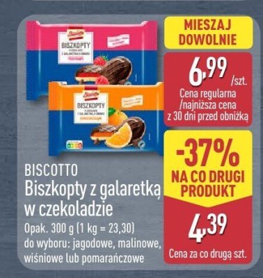 Biszkopty z galaretką w czekoladzie jagodowe promocja w Aldi