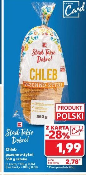 Chleb pszenno-żytni K-classic stąd takie dobre! promocja