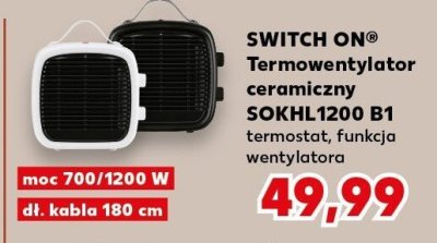 Termowentylator ceramiczny SOKHL1200 B1 SWITCH ON promocja w Kaufland