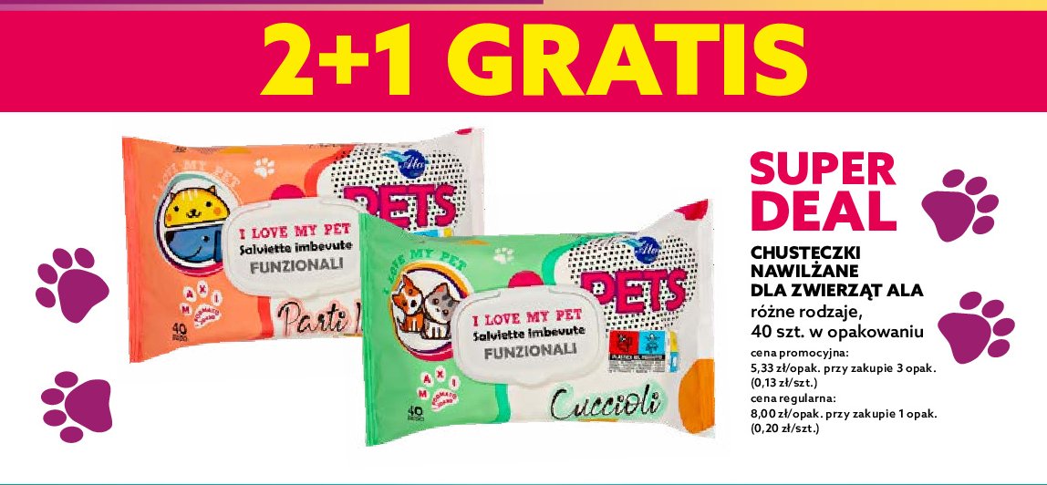 Chusteczki dla zwierząt parti intime I love my pet promocja