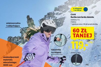 Kurtka narciarska damska Crivit promocja w Lidl