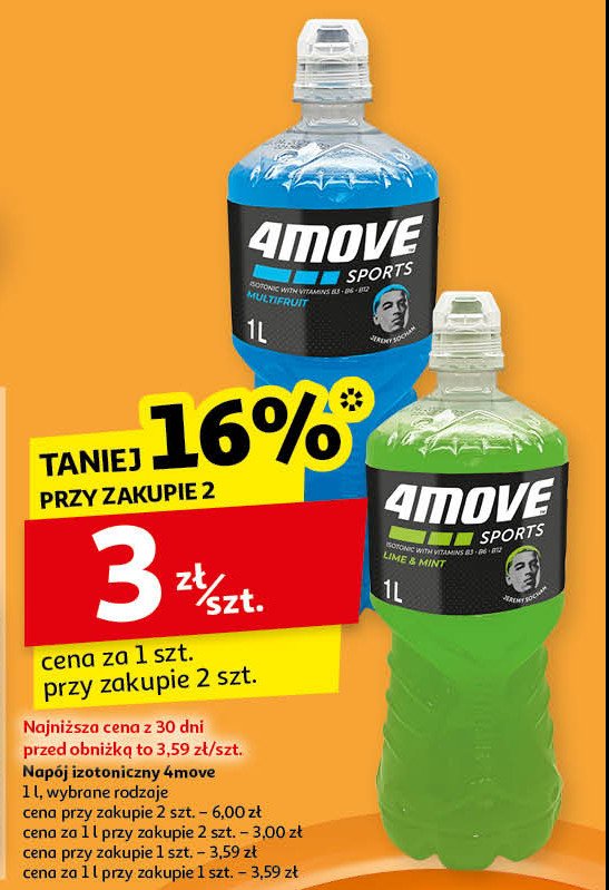 Napój lime mint 4move promocja w Auchan