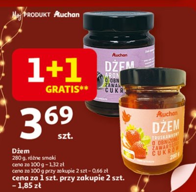 Dżem Auchan, 280 g, różne smaki promocja w Auchan