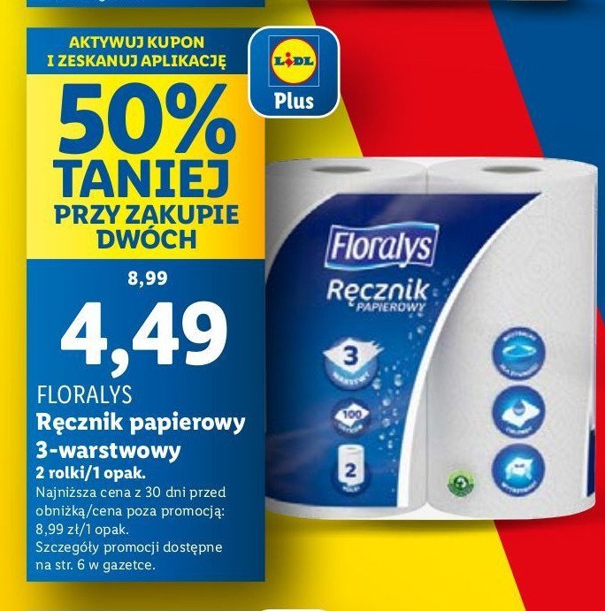 Ręcznik papierowy 3-warstwowy Floralys promocja