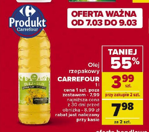 Olej rzepakowy Carrefour classic promocja