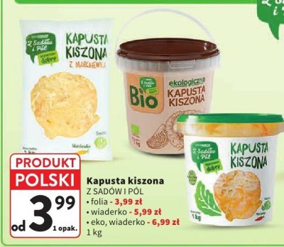 Kapusta kiszona Z SADÓW I PÓL folia promocja w Intermarche