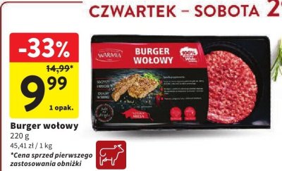 Burger wołowy promocja w Intermarche
