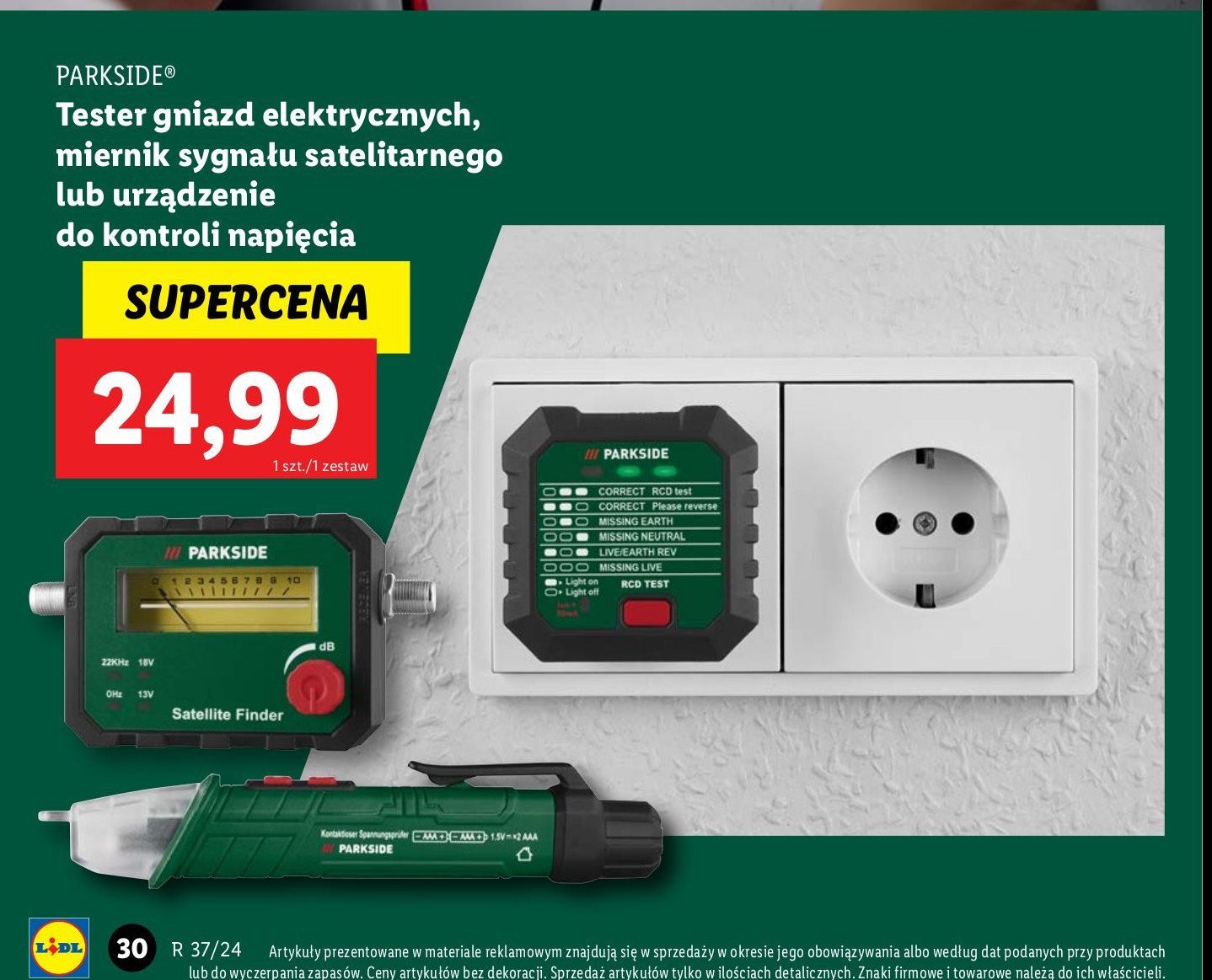 Bezstykowe urządzenie do kontroli napięcia Parkside promocja