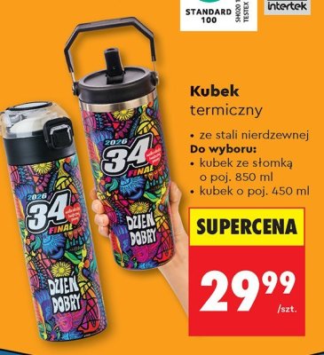 Kubek termiczny ze stali nierdzewnej WOŚP promocja w Biedronka