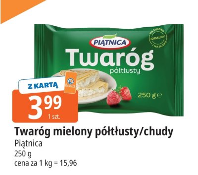 Twaróg mielony półtłusty/chudy Piątnica promocja w Leclerc