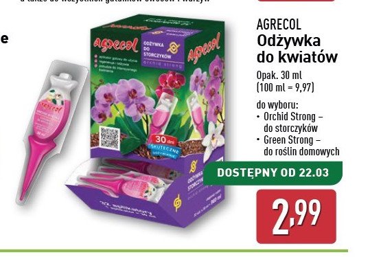 Odżywka do roślin zielonych green strong Agrecol promocja w Aldi