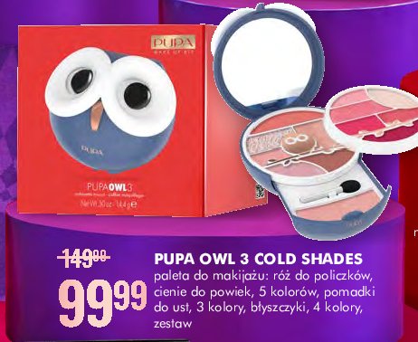 Paleta owl 3 cold shades PUPA OWL promocja