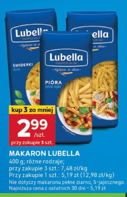 Makaron Lubella różne rodzaje promocja w Stokrotka