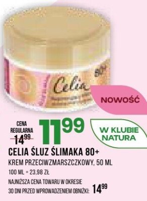 Krem przeciwzmarszczkowy CELIA Śluz ślimaka 80+ promocja w Drogerie Natura