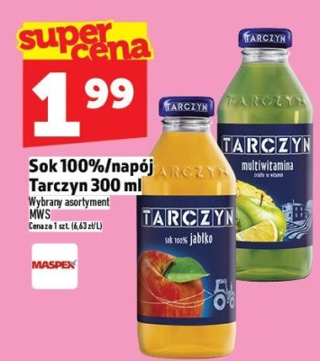 Sok 100% napój Tarczyn 300 ml promocja w TOPAZ