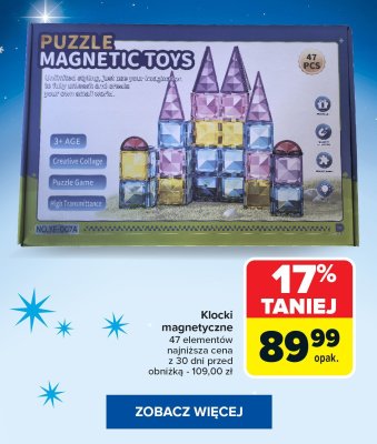 Klocki magnetyczne 47 elementów promocja w Carrefour