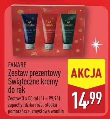 FANABE zestaw prezentowy świąteczne kremy do rąk promocja w Aldi
