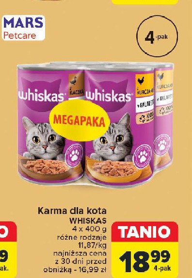 Karma dla kota kurczak i kaczka Whiskas promocja