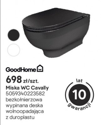 Miska WC Cavally GoodHome bezkołnierzowa wypinana deska wolnoopadająca z duroplastu promocja w Castorama