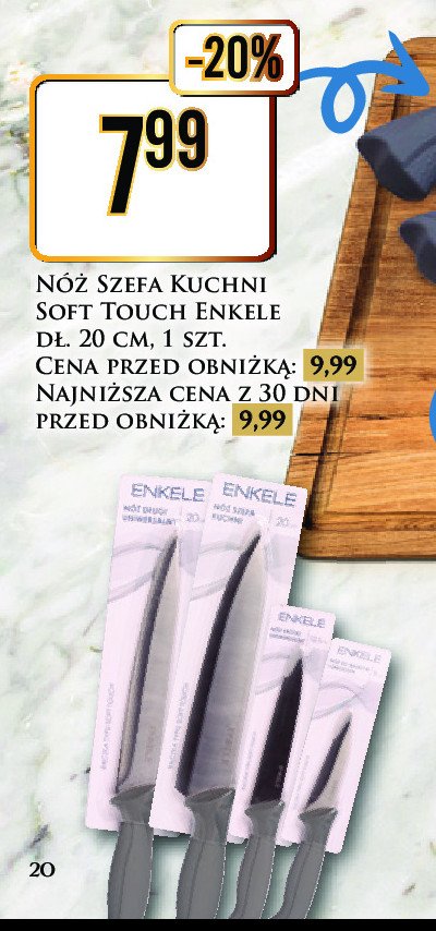 Nóż szefa kuchni soft touch 20 cm promocja w Dino