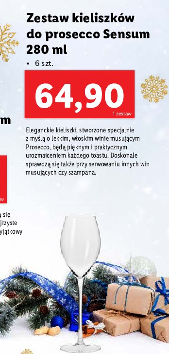 Komplet kieliszk贸w do prosecco sensum 280 ml Krosno s.a. promocja
