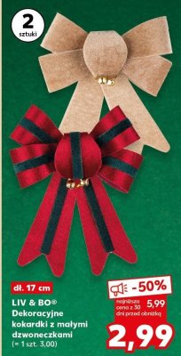 LIV & BO Dekoracyjne kokardki z małymi dzwoneczkami promocja w Kaufland