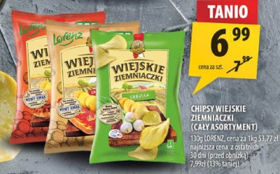 Chipsy Wiejskie Ziemniaczki (cały asortyment) 130g promocja w Arhelan
