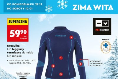 Koszulka termiczna damska lub męska promocja w Biedronka