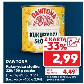 Kukurydza słodka Dawtona promocja