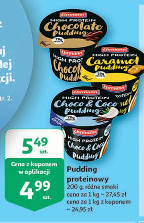 Deser wysokobiałkowy choco -coco pudding Ehrmann high protein promocja