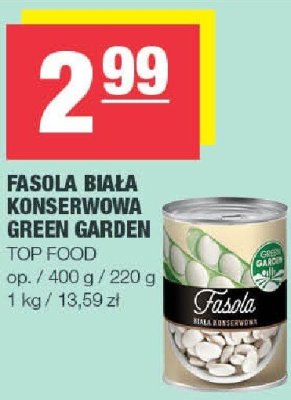 Fasola biała konserwowa green garden TOP FOOD promocja w SPAR