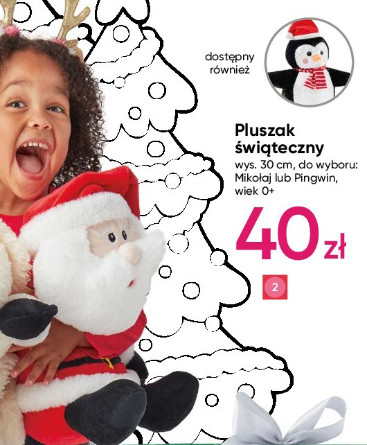 Pluszak 艣wi膮teczny 30 cm pingwin promocja