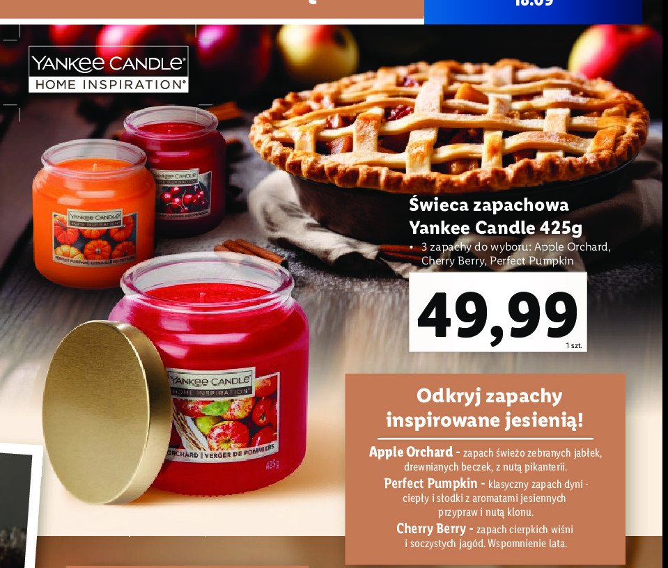 艢wieca zapachowa perfect pumpkin YANKEE CANDLE promocja