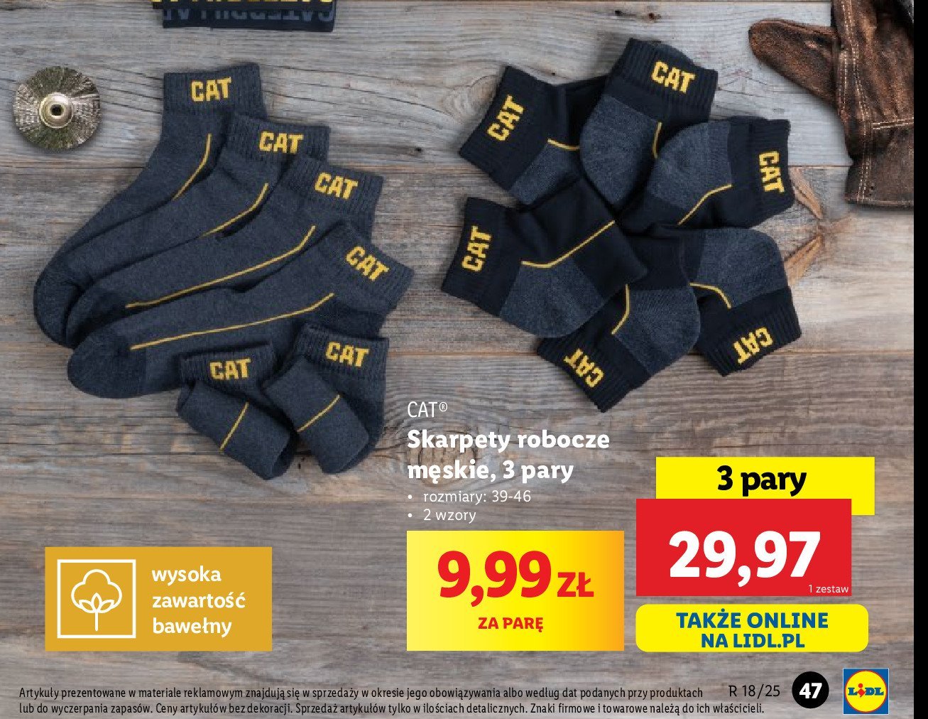 Skarpetki robocze 39-46 Cat promocja