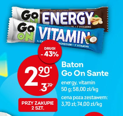 Baton energy guarana magnez witaminy Go on! promocja