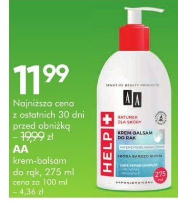 Krem-balsam do rąk AA promocja w Super-Pharm