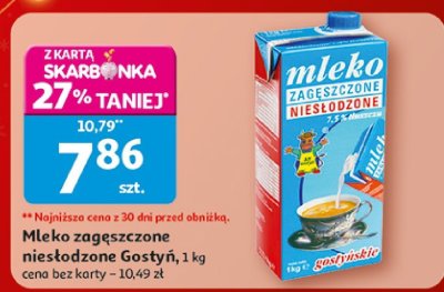 Mleko zagęszczone niesłodzone Gostyń promocja w Auchan