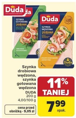 Szynka drobiowa wędzona Duda promocja w Carrefour Market