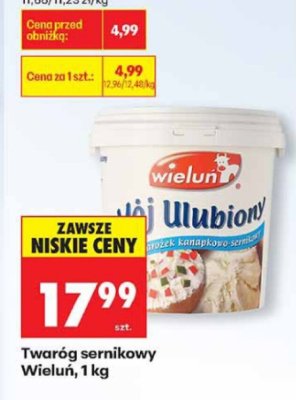 Twaróg sernikowy Wieluń, 1 kg promocja w Biedronka