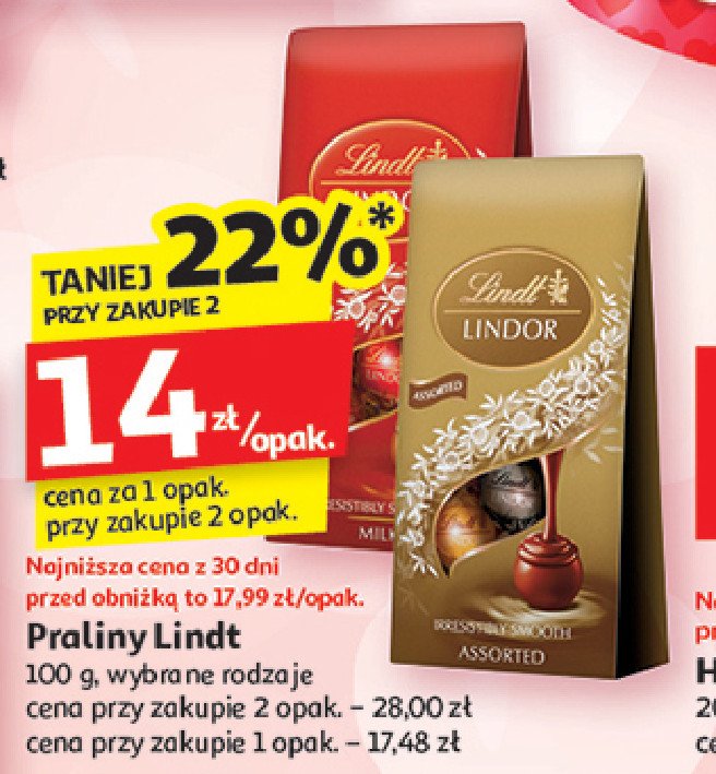 Praliny milk bag Lindt lindor promocja