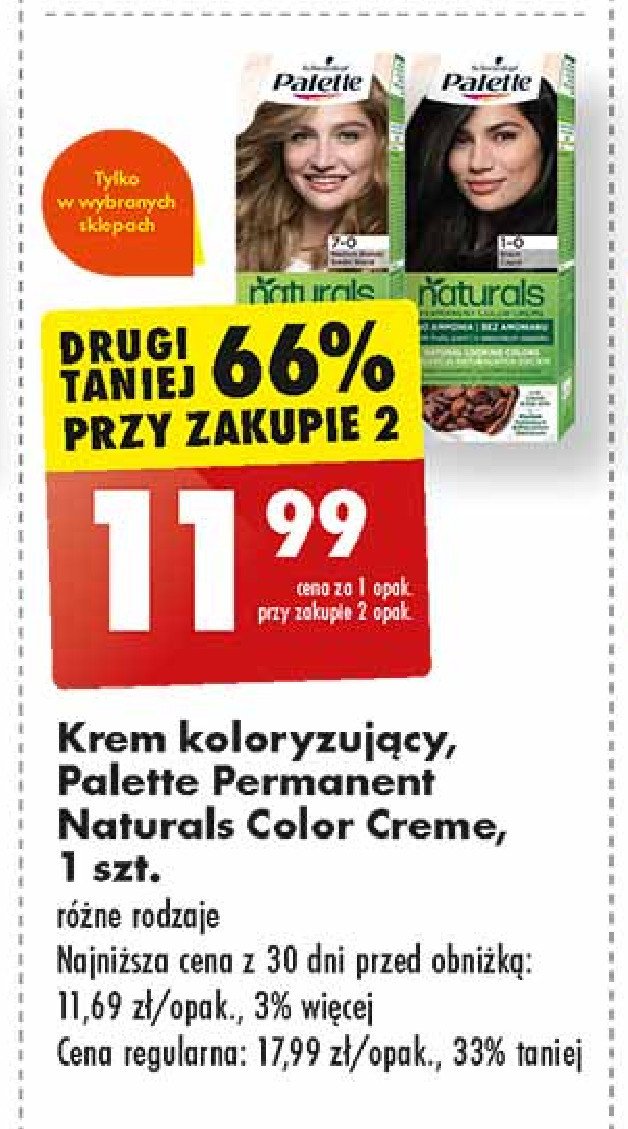 Farba do włosów 1-0 Palette permanent naturals color creme promocja