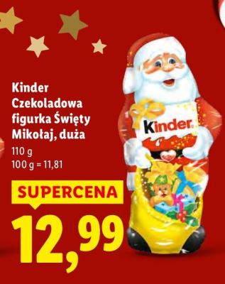 Czekolada Kinder Czekoladowa figurka Święty Mikołaj, duża promocja w Lidl